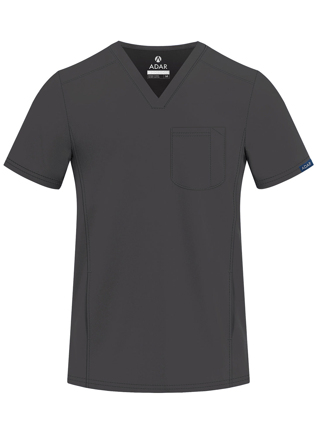 ADAR Addition Men's Modern Multi-pocket V-Neck Scrub Top