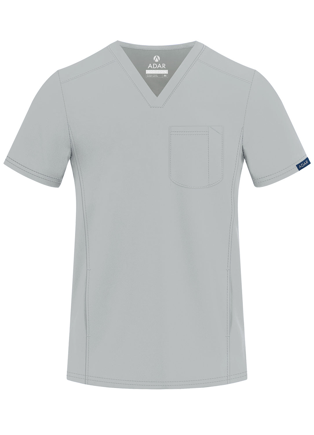 ADAR Addition Men's Modern Multi-pocket V-Neck Scrub Top