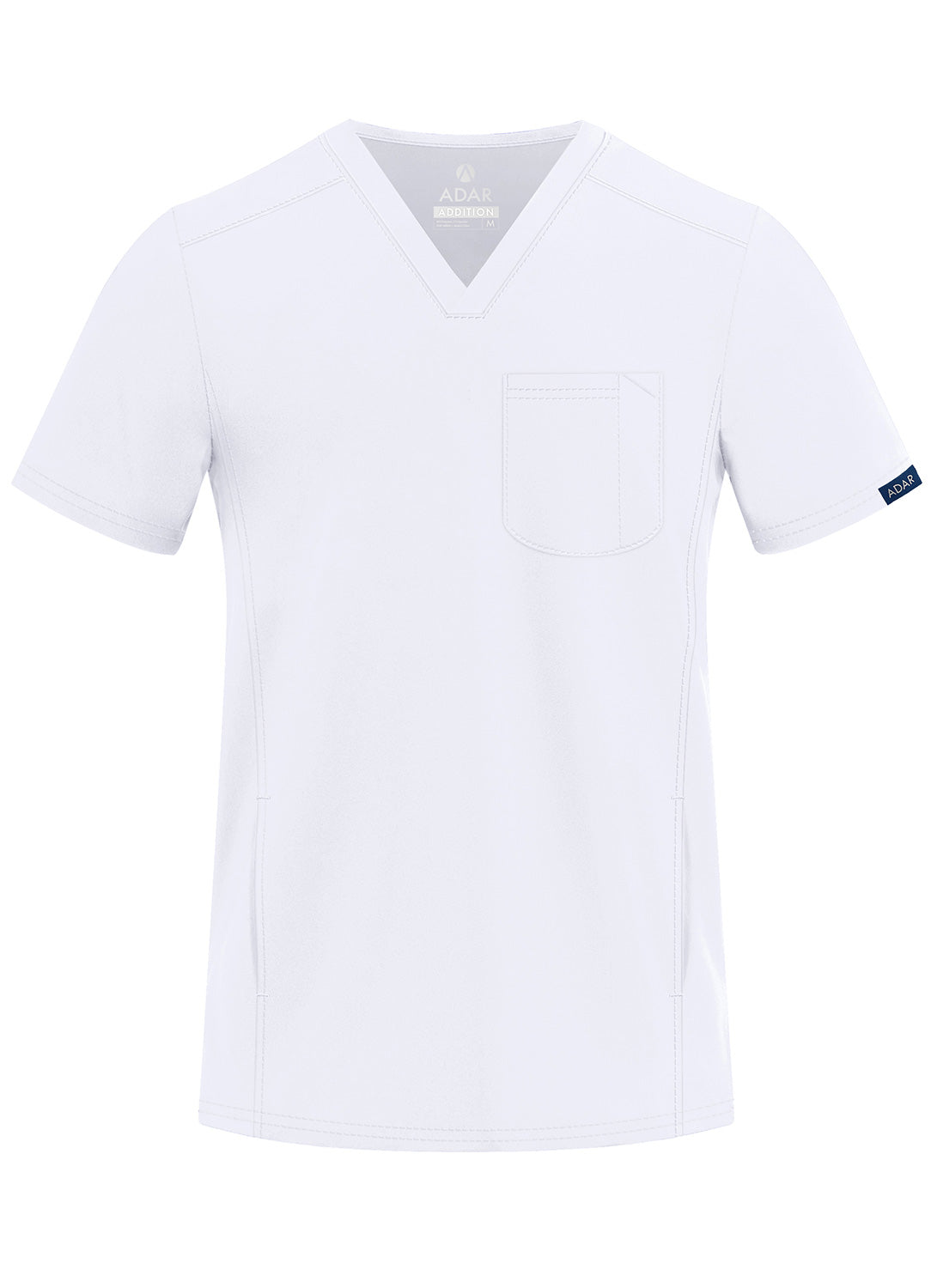 ADAR Addition Men's Modern Multi-pocket V-Neck Scrub Top (More Color)