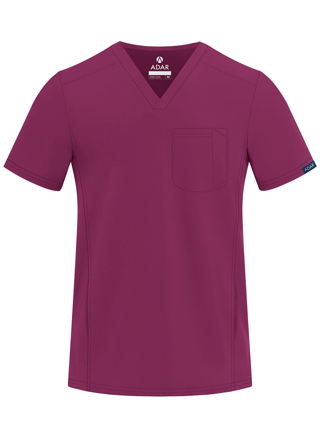 ADAR Addition Men's Modern Multi-pocket V-Neck Scrub Top (More Color)