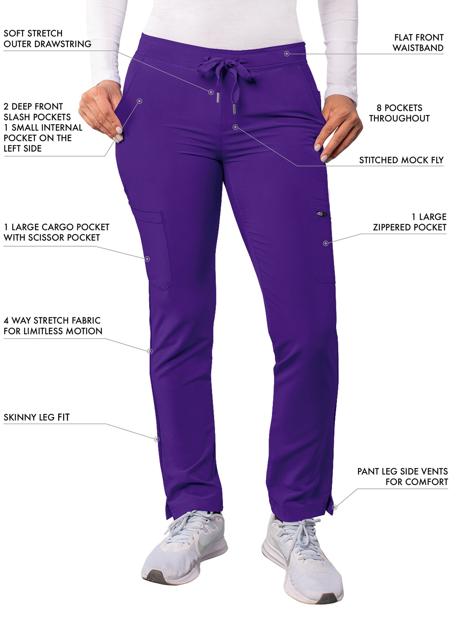 ADAR Addition Women's Skinny Leg Cargo Drawstring Pant