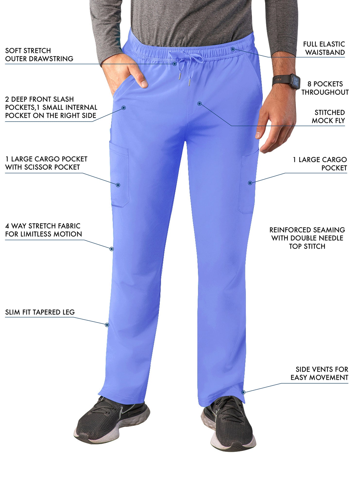 ADAR Addition Men's Slim Leg Cargo Drawstring Pant