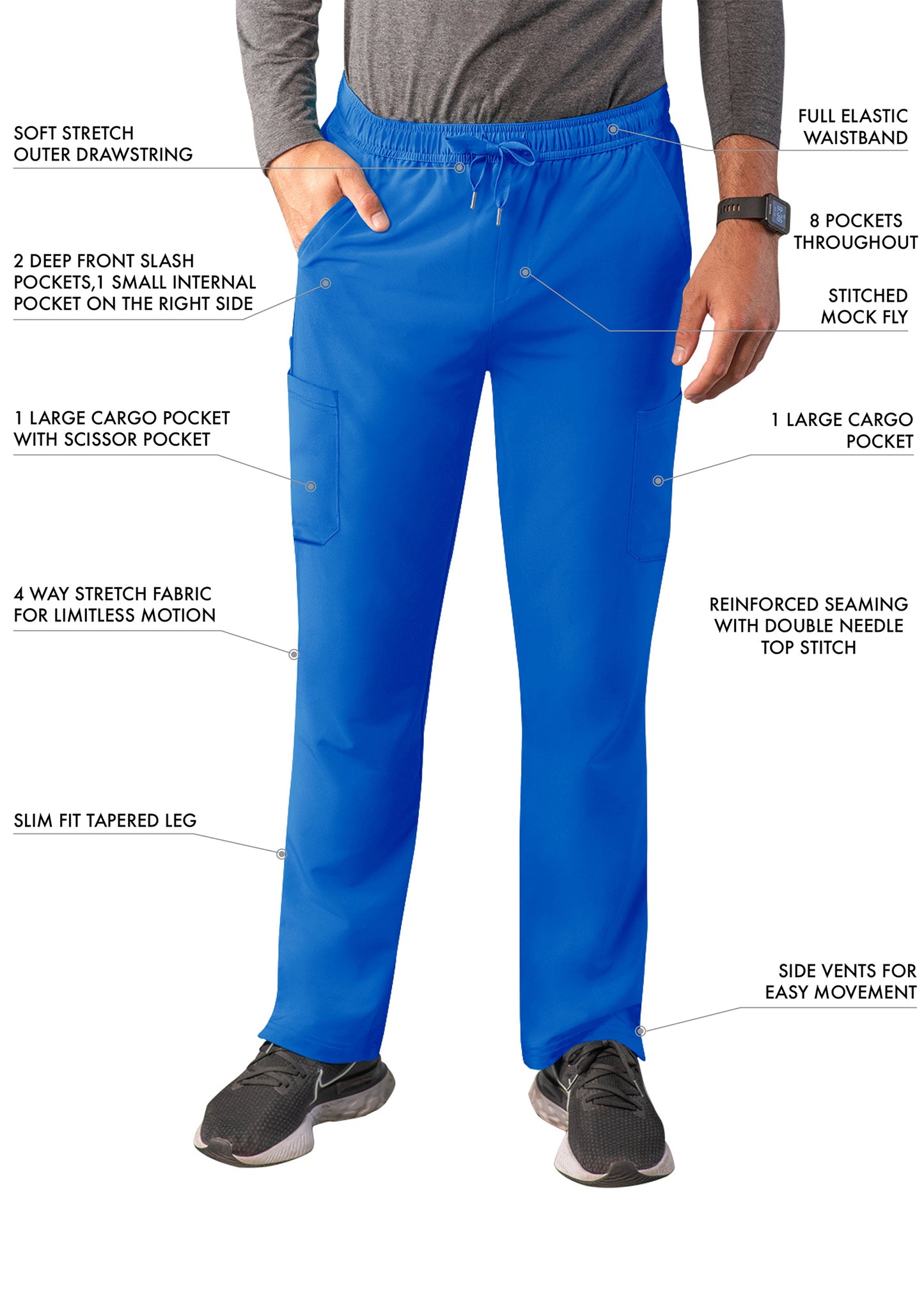 ADAR Addition Men's Slim Leg Cargo Drawstring Pant
