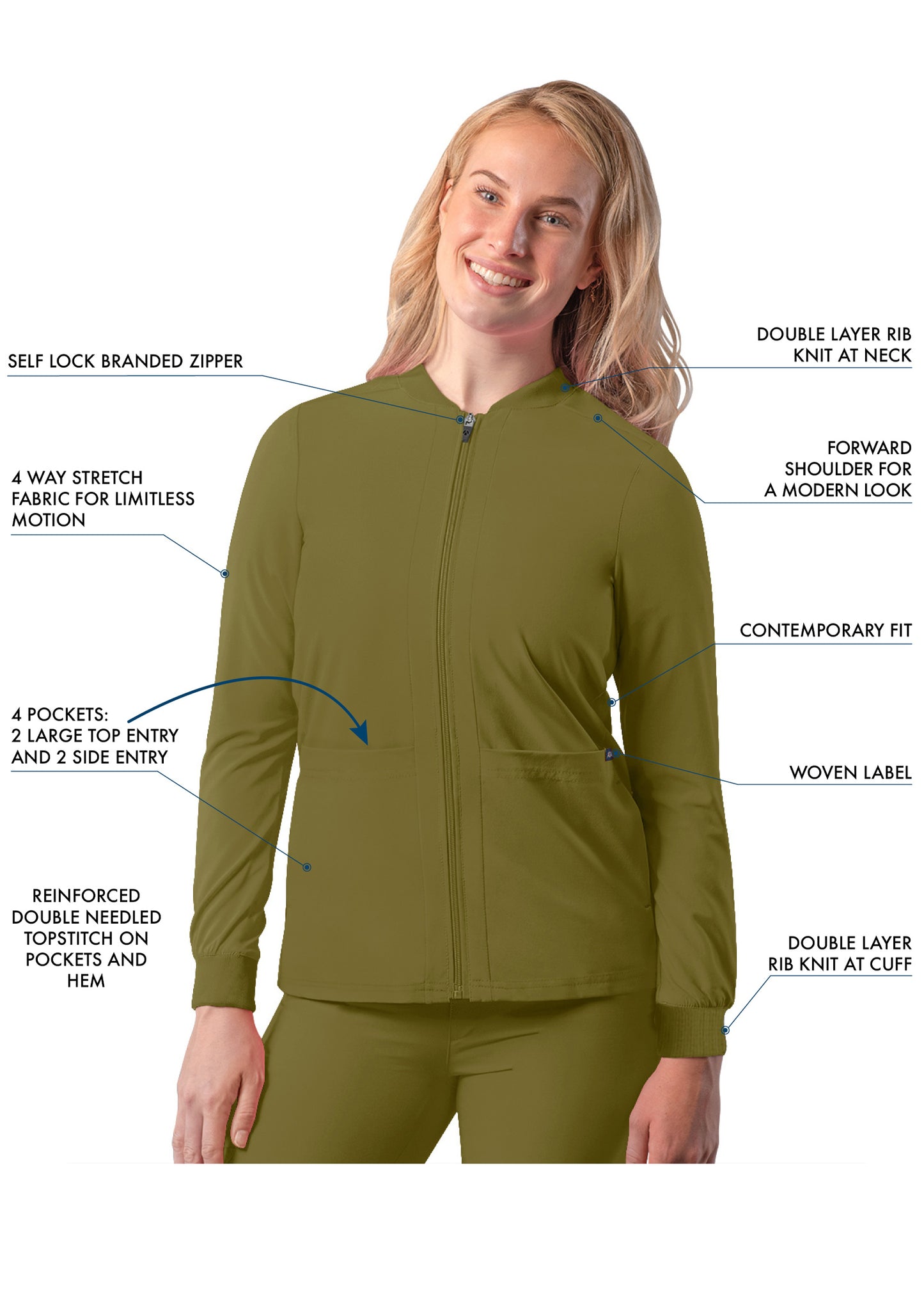 ADAR Addition Women's Bomber Zipped Jacket