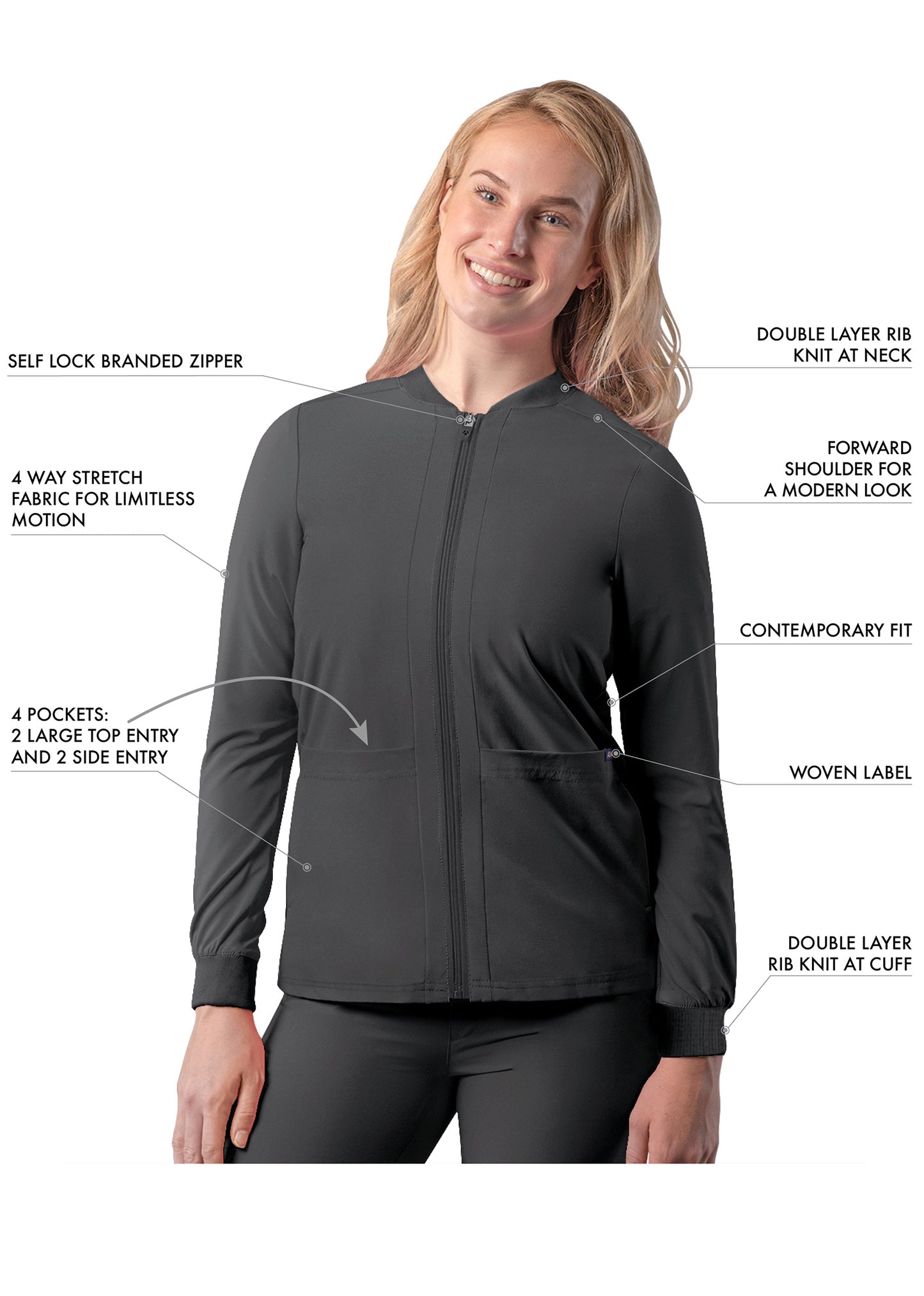 ADAR Addition Women's Bomber Zipped Jacket (More Color)