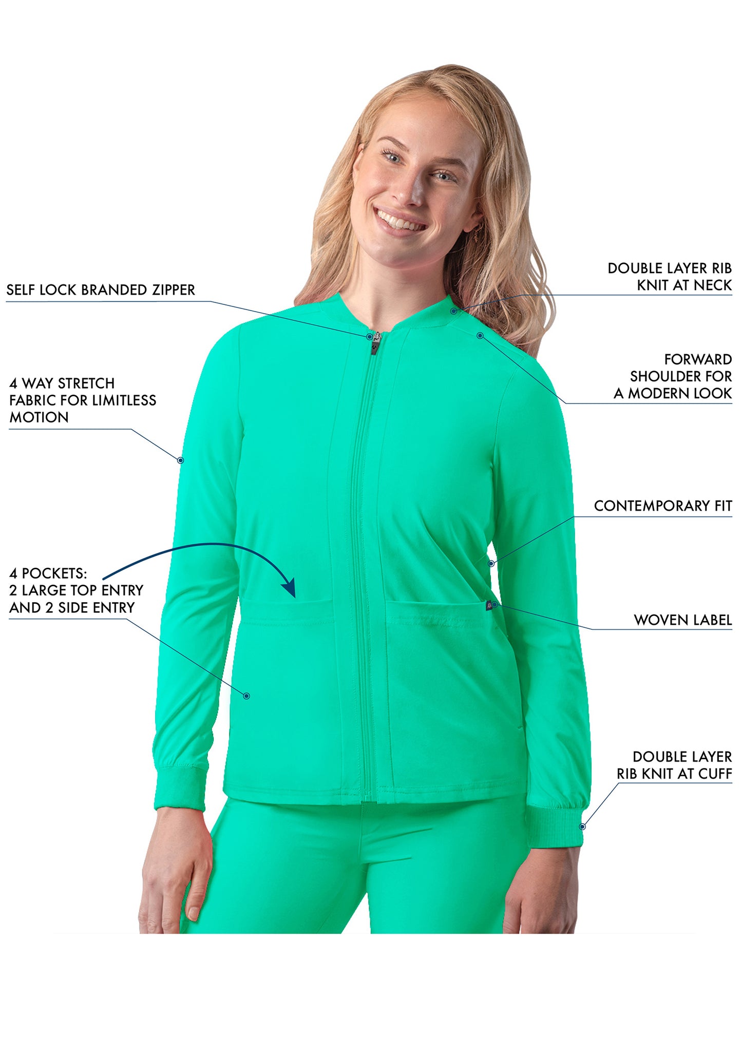 ADAR Addition Women's Bomber Zipped Jacket (More Color)