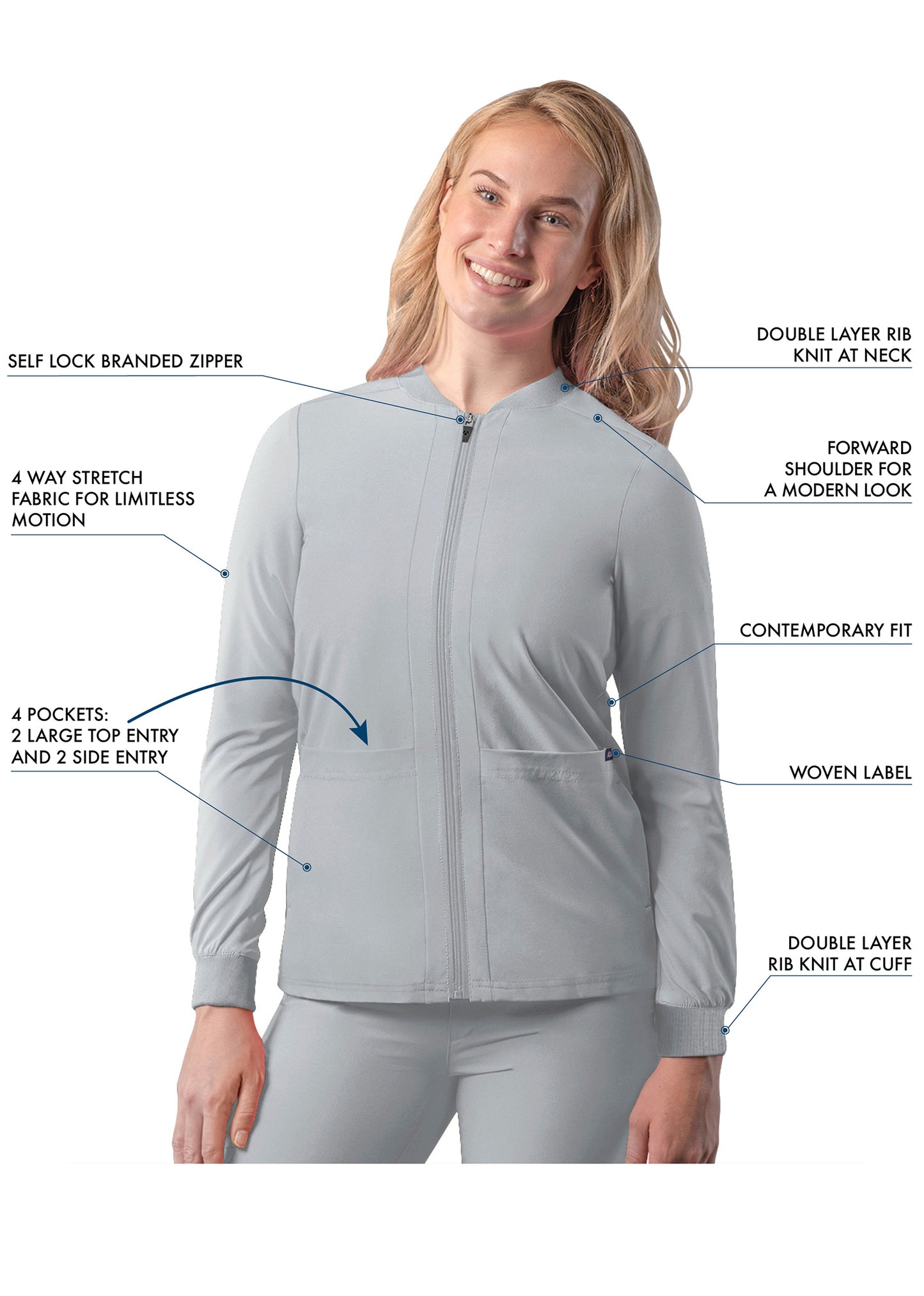 ADAR Addition Women's Bomber Zipped Jacket (More Color)