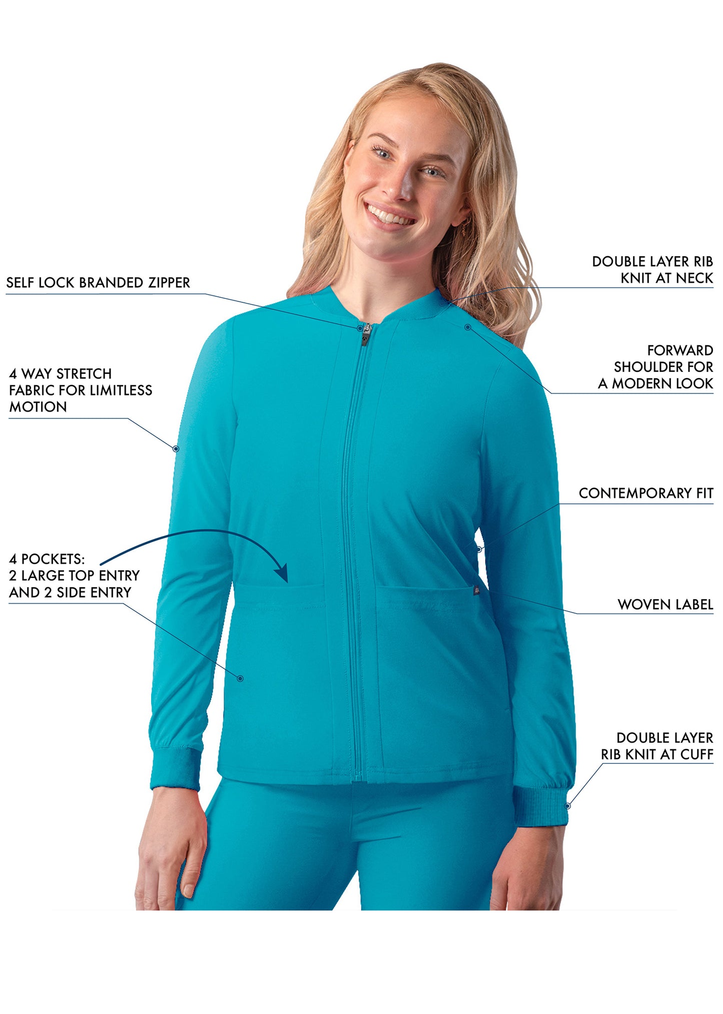 ADAR Addition Women's Bomber Zipped Jacket (More Color)