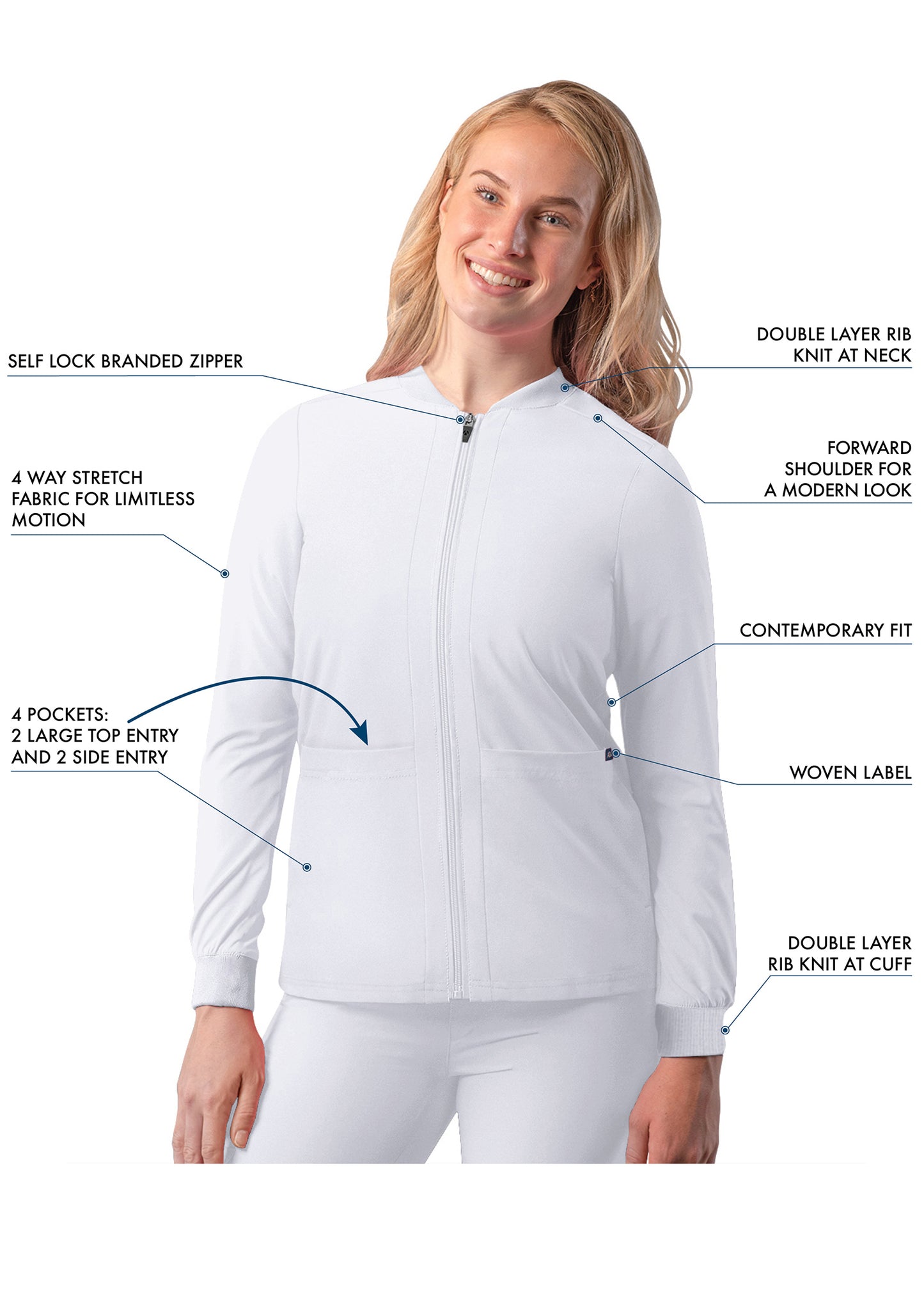 ADAR Addition Women's Bomber Zipped Jacket (More Color)