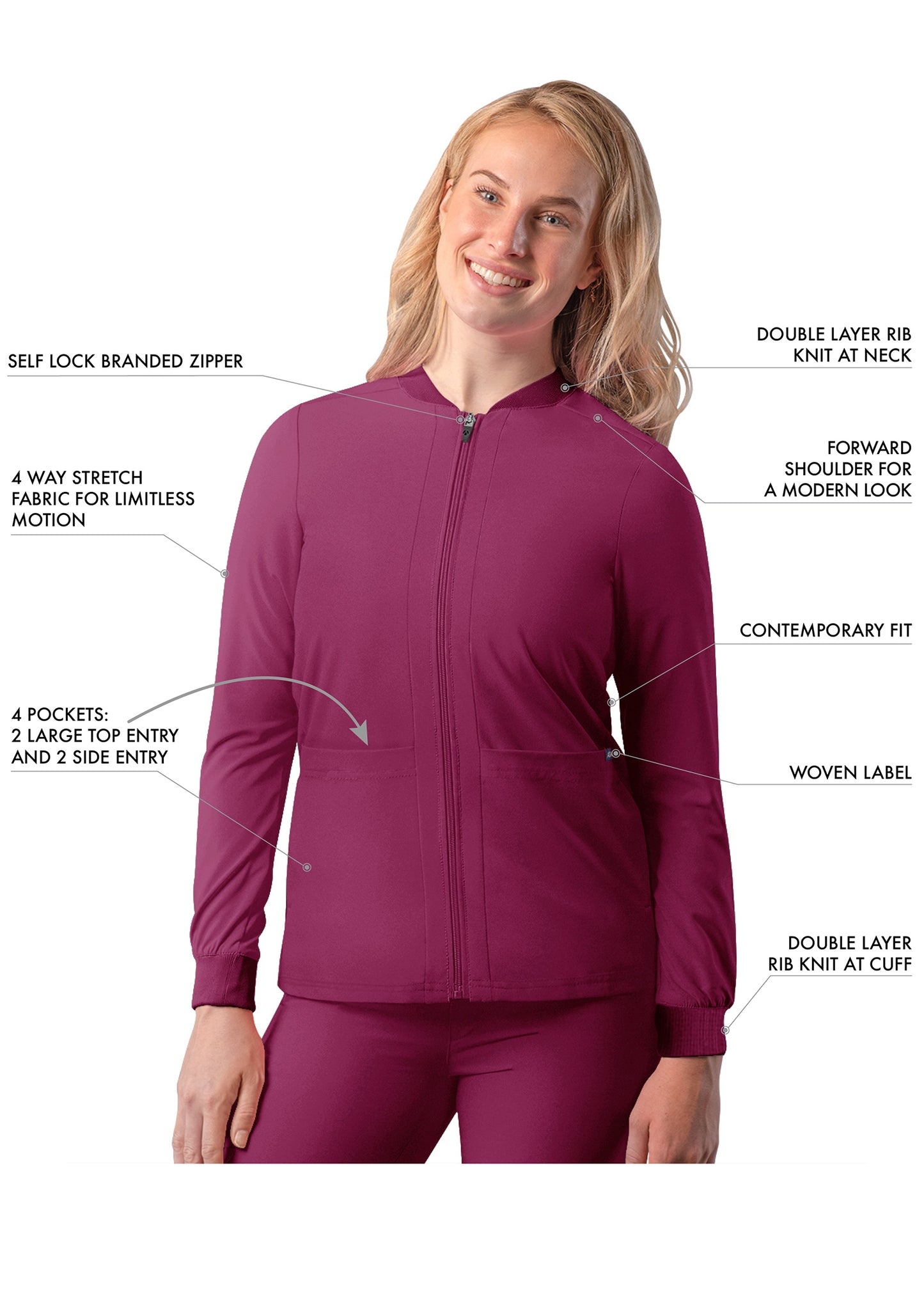 ADAR Addition Women's Bomber Zipped Jacket (More Color)