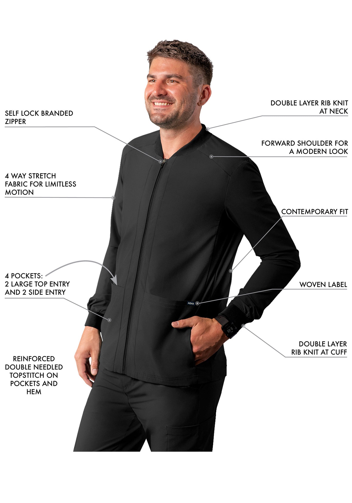 ADAR Addition Men's Bomber Zipped Jacket