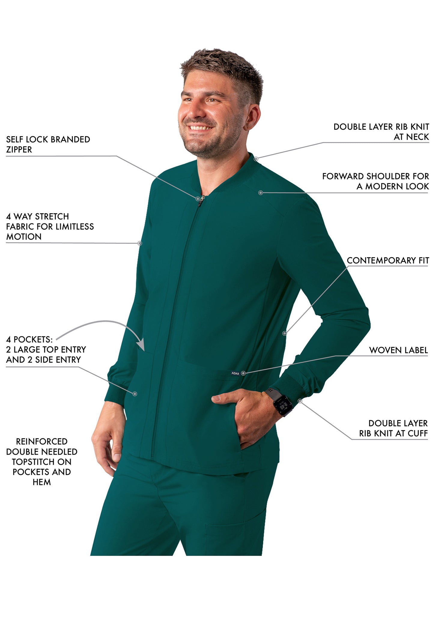 ADAR Addition Men's Bomber Zipped Jacket