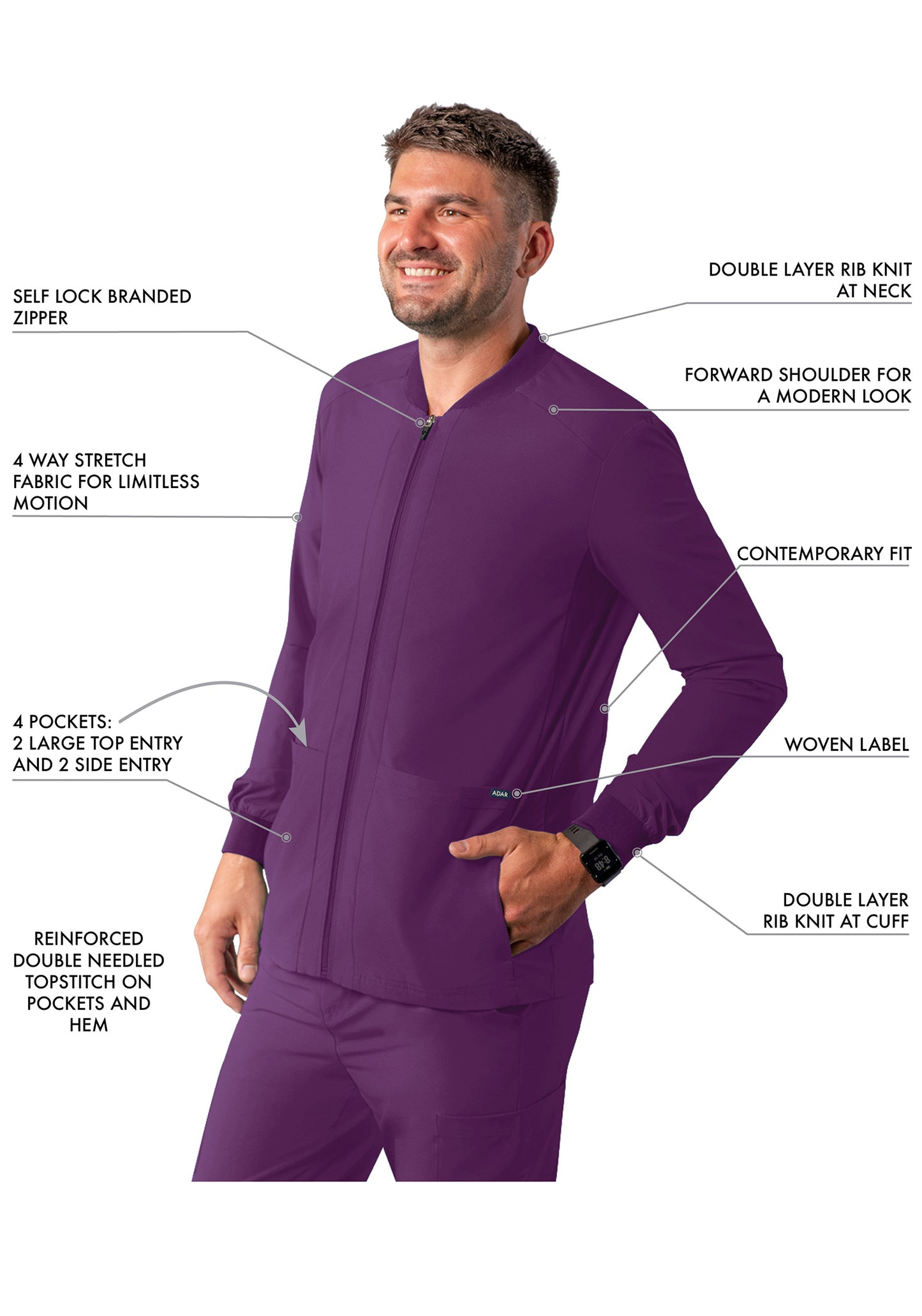 ADAR Addition Men's Bomber Zipped Jacket