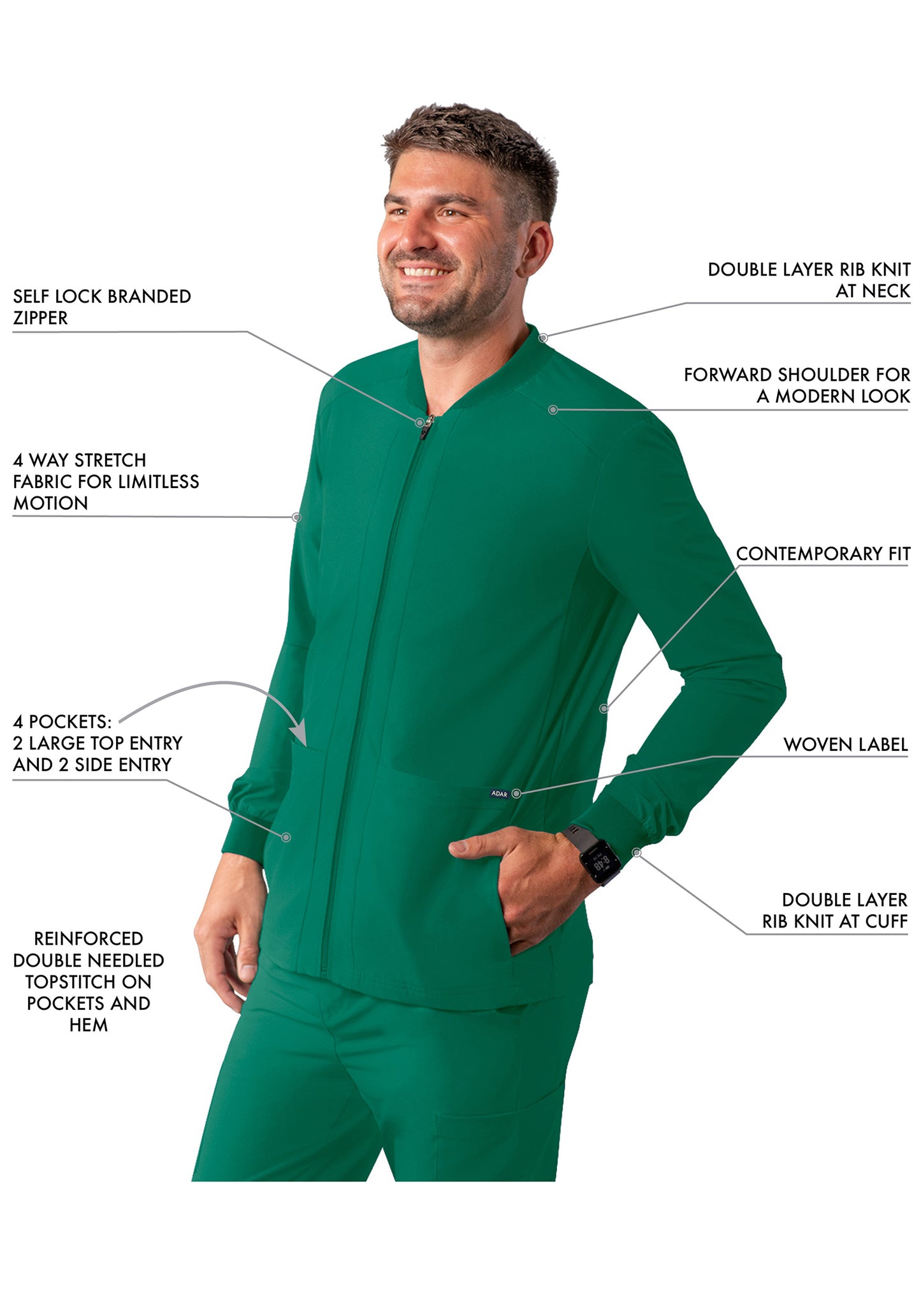 ADAR Addition Men's Bomber Zipped Jacket