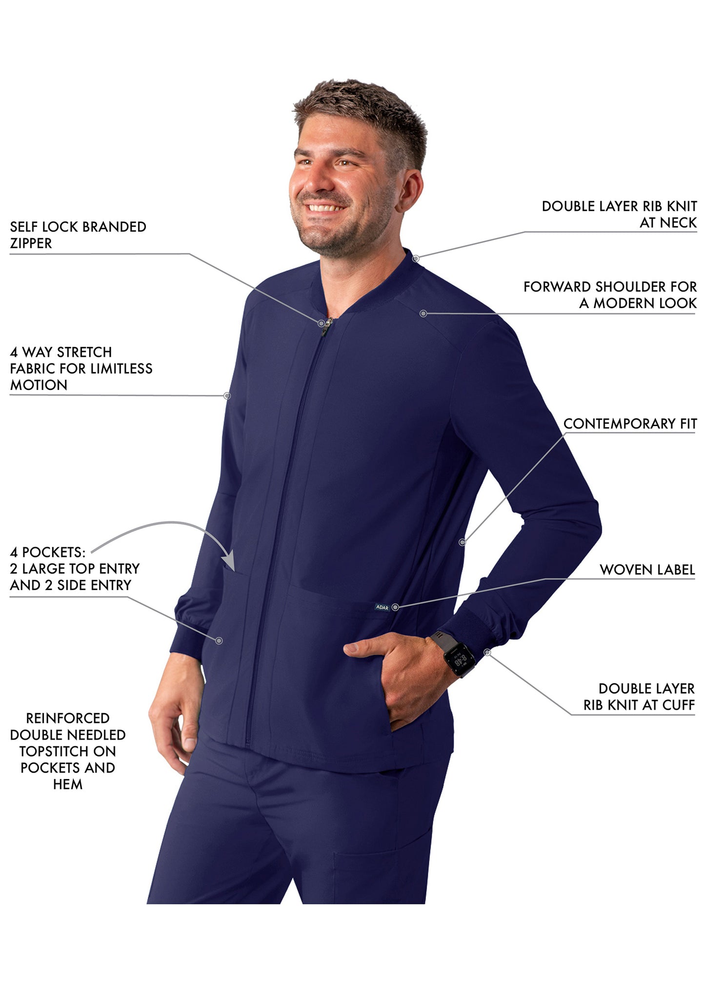 ADAR Addition Men's Bomber Zipped Jacket