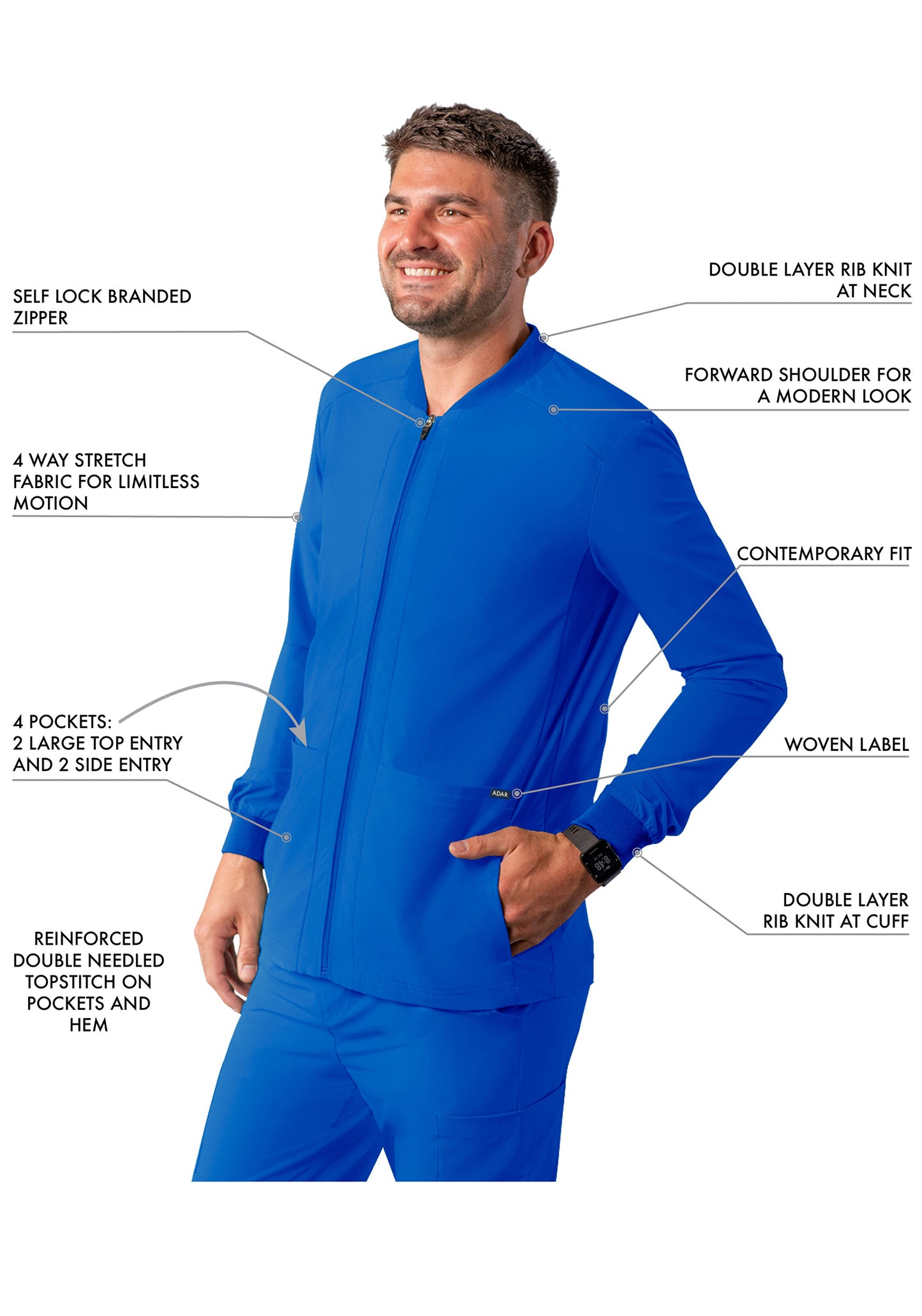 ADAR Addition Men's Bomber Zipped Jacket