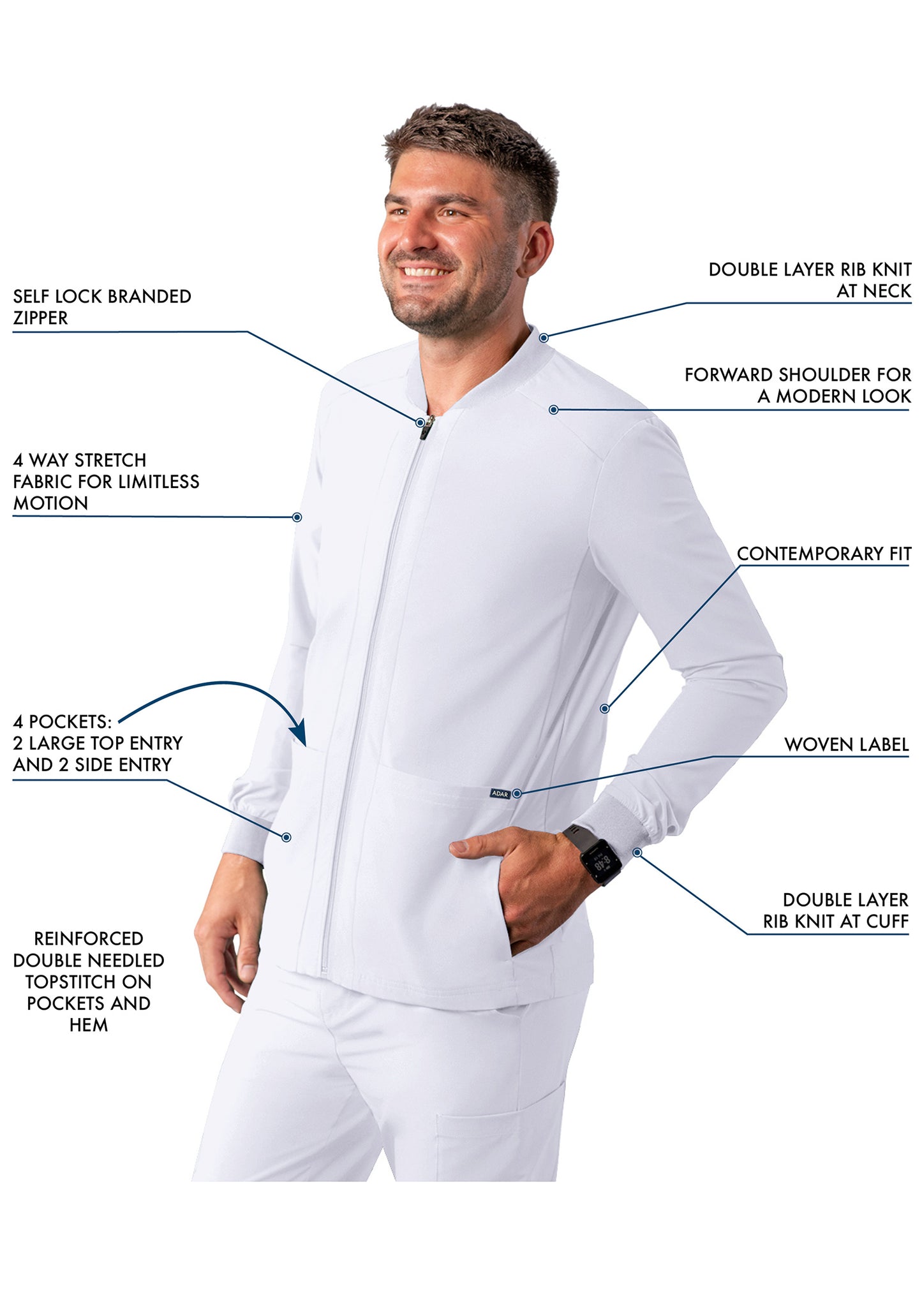 ADAR Addition Men's Bomber Zipped Jacket (More Color)