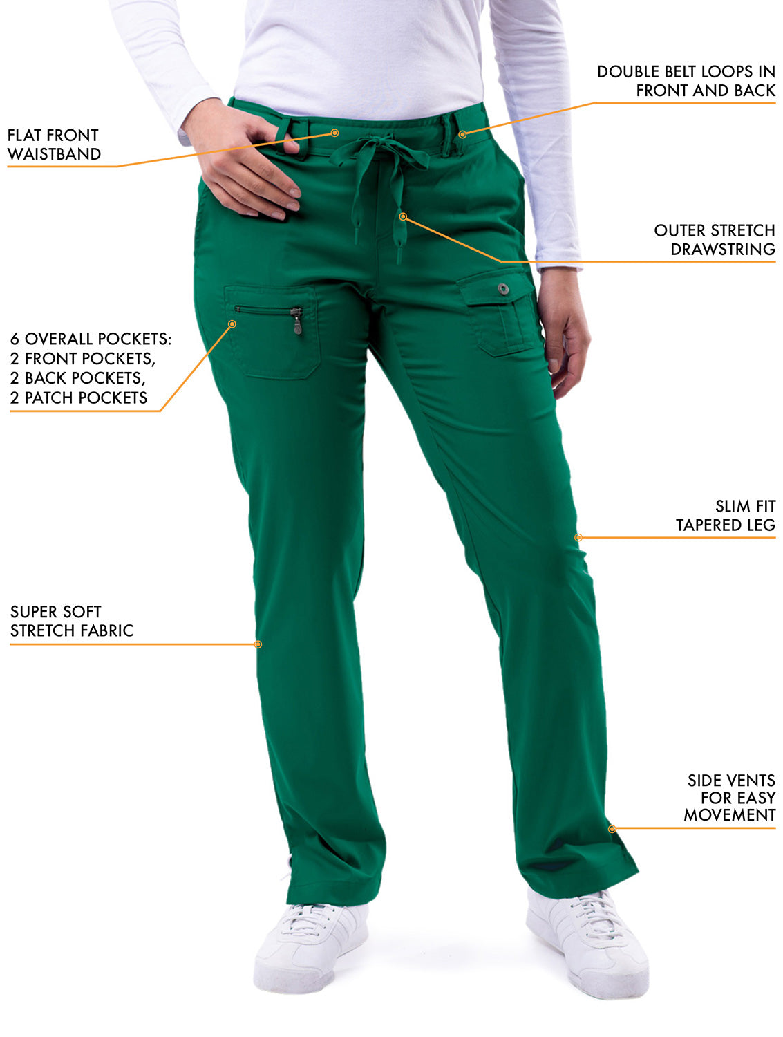 ADAR Pro Women's Slim Fit 6 Pocket Pant (More Color)