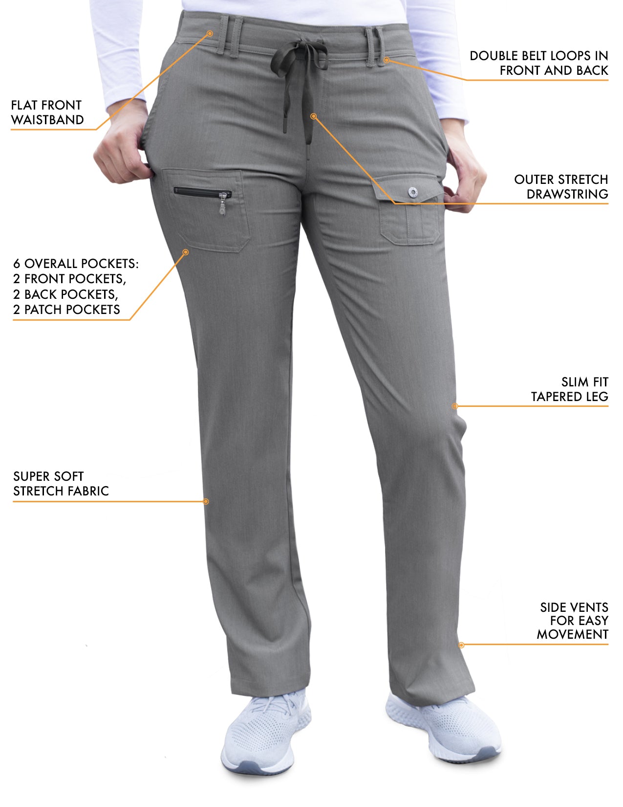 ADAR Pro Women's Slim Fit 6 Pocket Pant  Petite (More Color)