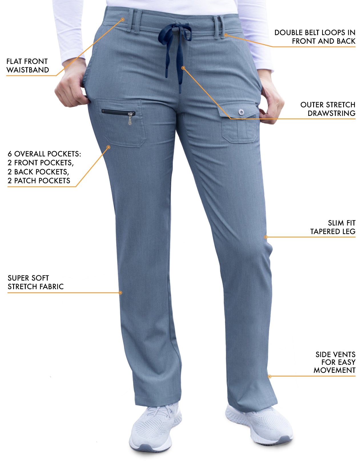 ADAR Pro Women's Slim Fit 6 Pocket Pant  Petite (More Color)
