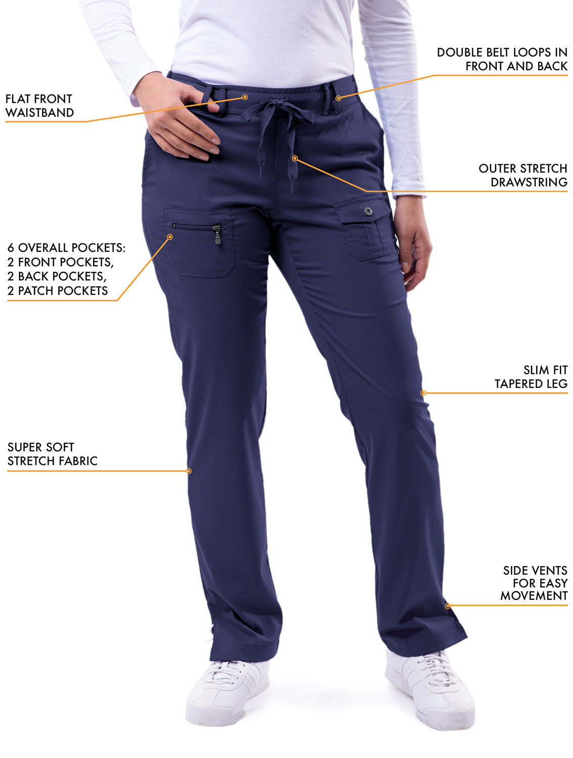 ADAR Pro Women's Slim Fit 6 Pocket Pant  Petite (More Color)