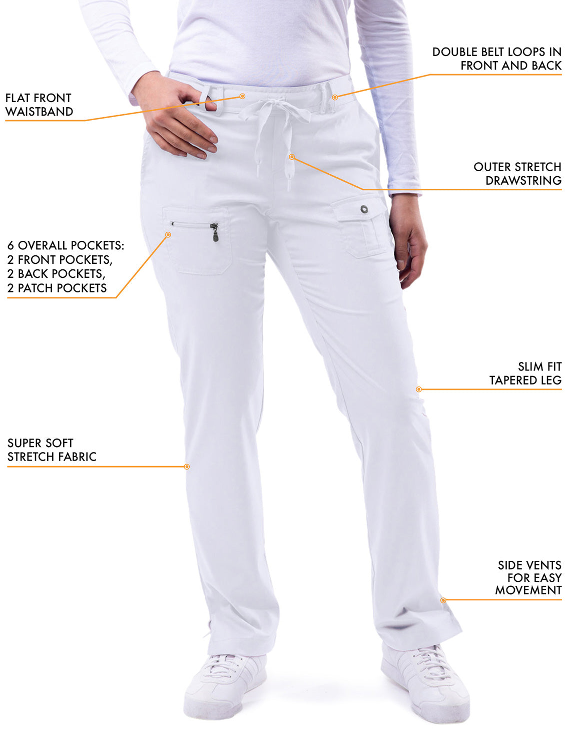 ADAR Pro Women's Slim Fit 6 Pocket Pant Tall (More Color)