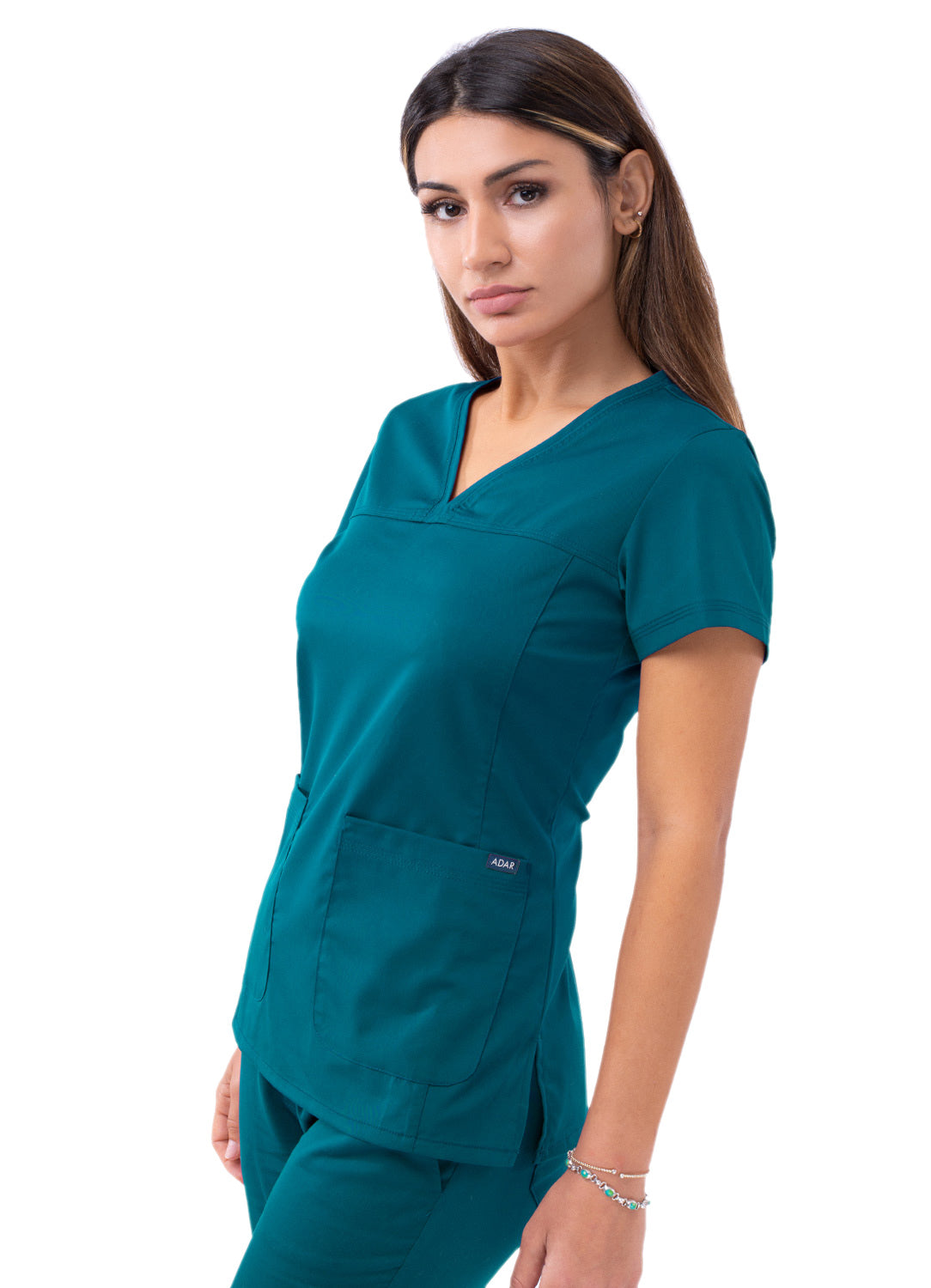 ADAR Pro Women's Sweetheart V-neck Scrub Top