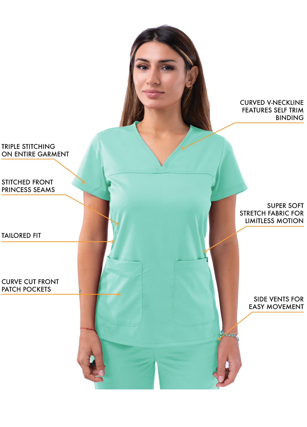 ADAR Pro Women's Sweetheart V-neck Scrub Top