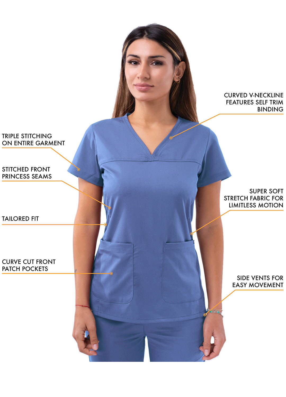 ADAR Pro Women's Sweetheart V-neck Scrub Top