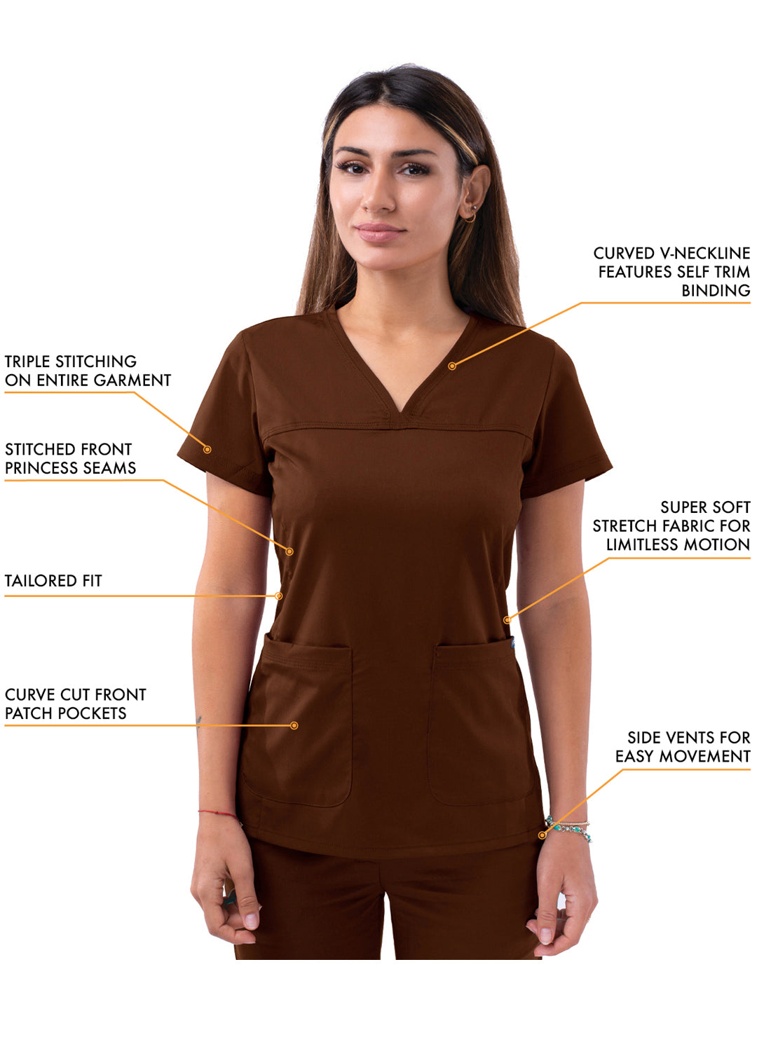 ADAR Pro Women's Sweetheart V-neck Scrub Top