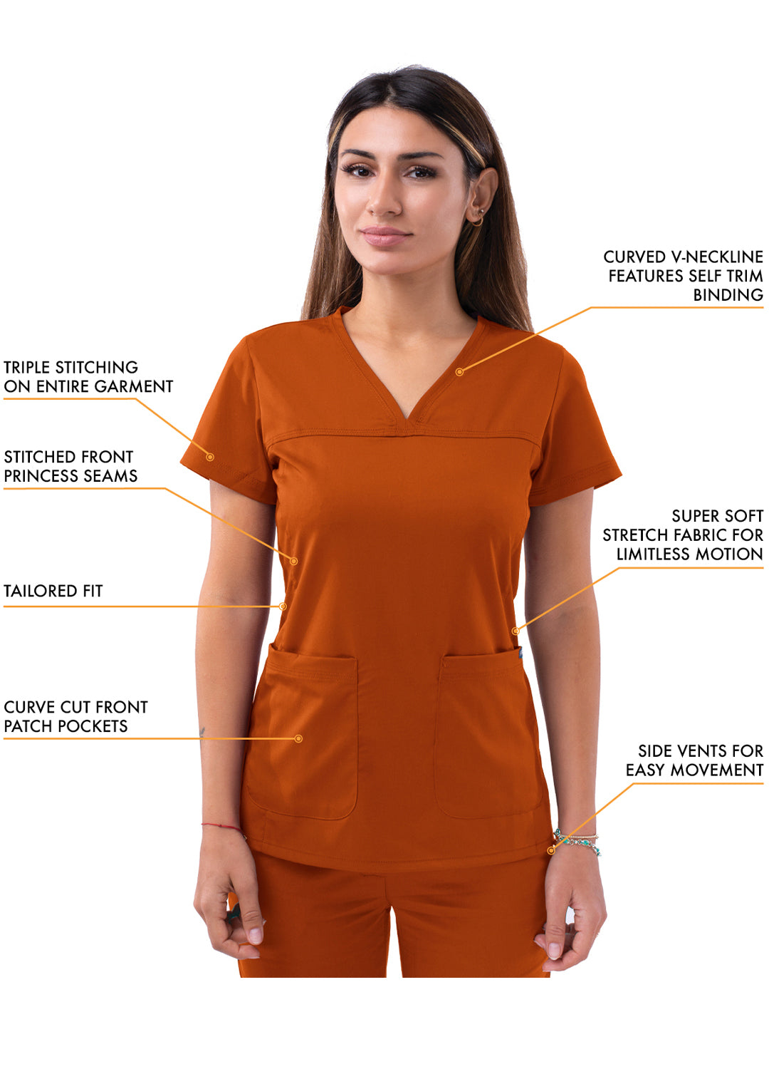 ADAR Pro Women's Sweetheart V-neck Scrub Top