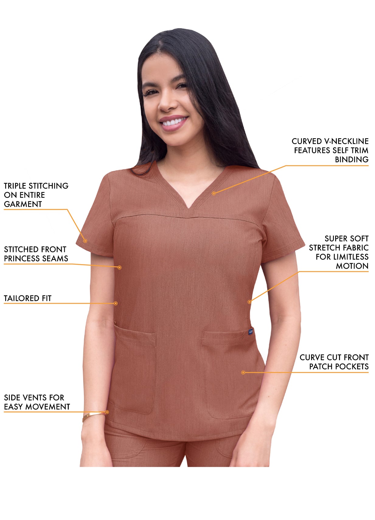 ADAR Pro Women's Sweetheart V-neck Scrub Top