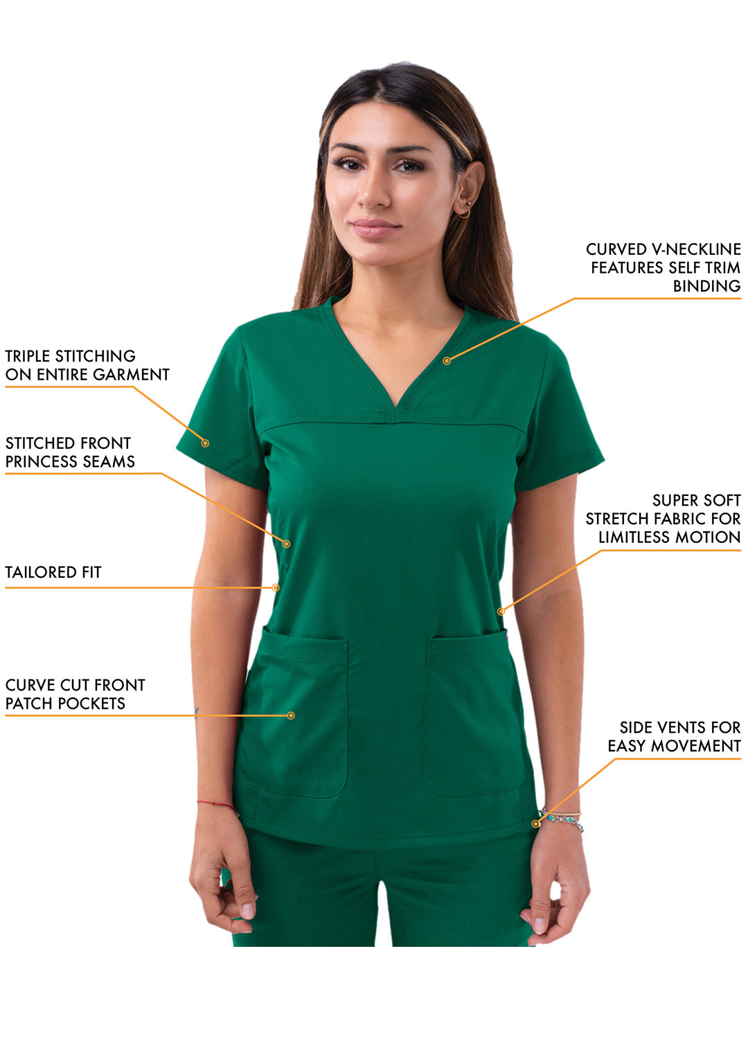 ADAR Pro Women's Sweetheart V-neck Scrub Top (More Color)