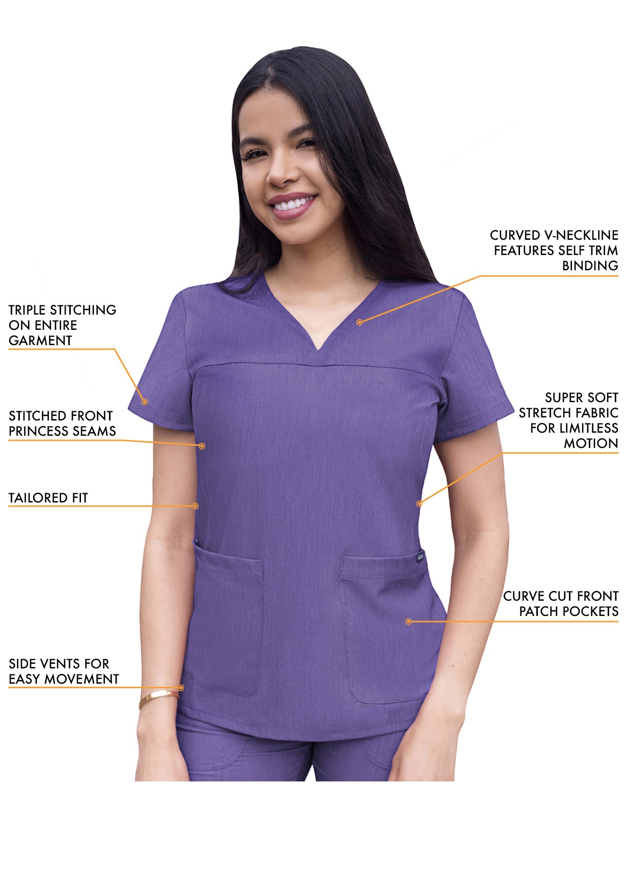 ADAR Pro Women's Sweetheart V-neck Scrub Top (More Color)
