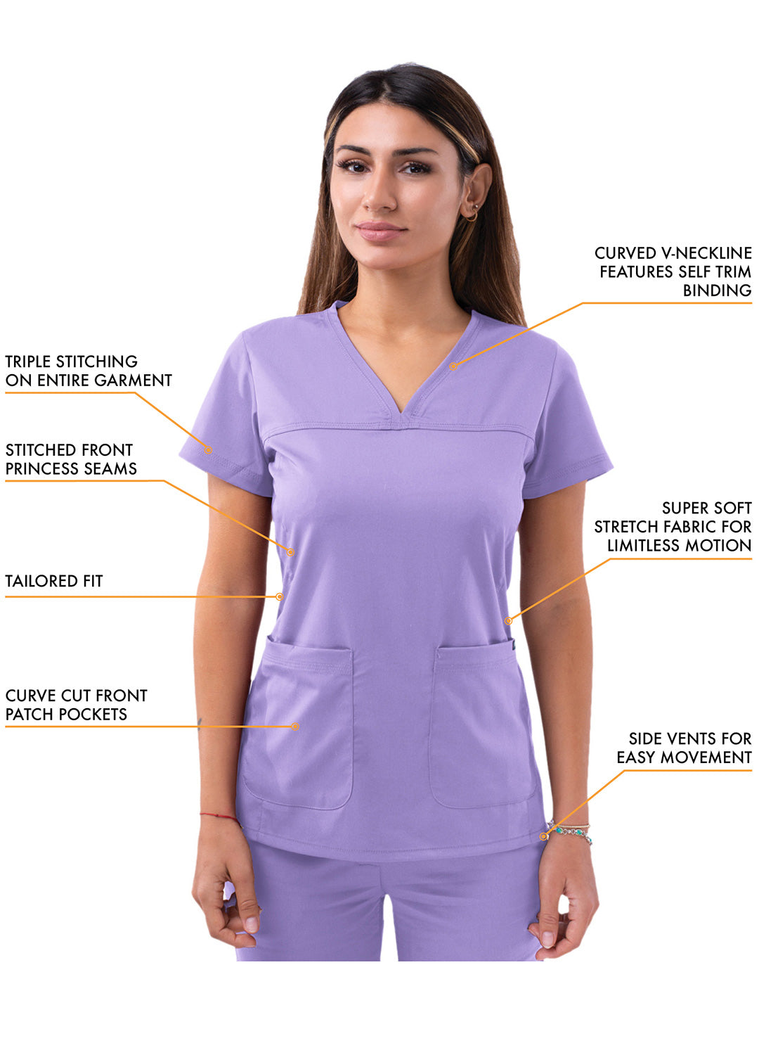 ADAR Pro Women's Sweetheart V-neck Scrub Top (More Color)