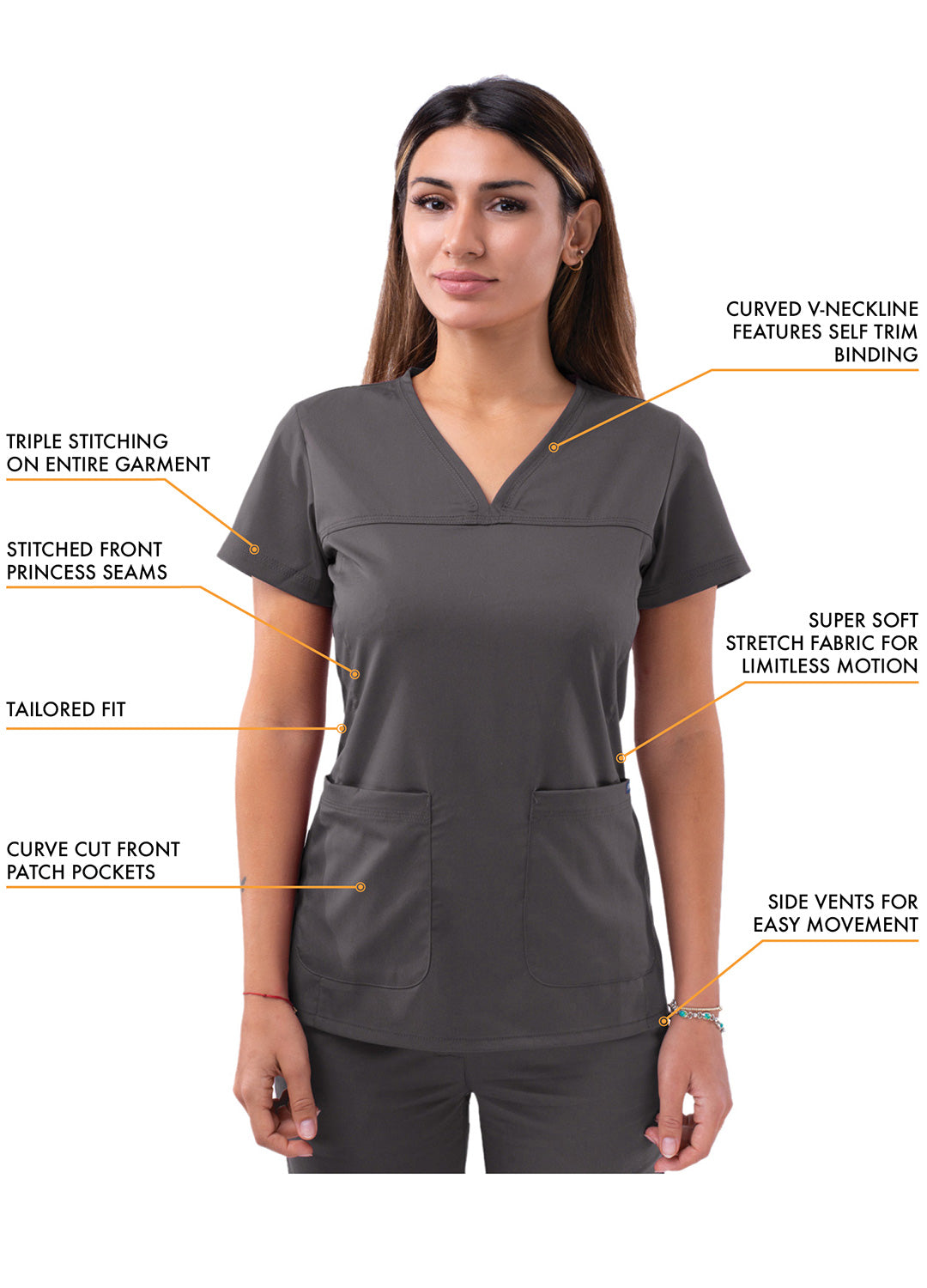 ADAR Pro Women's Sweetheart V-neck Scrub Top (More Color)
