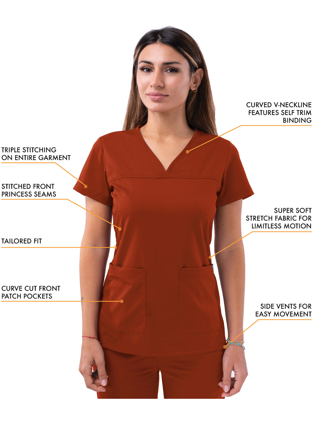 ADAR Pro Women's Sweetheart V-neck Scrub Top (More Color)