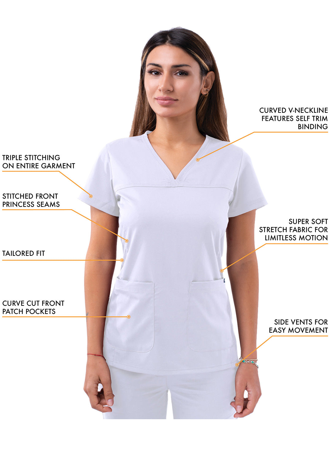 ADAR Pro Women's Sweetheart V-neck Scrub Top (More Color)
