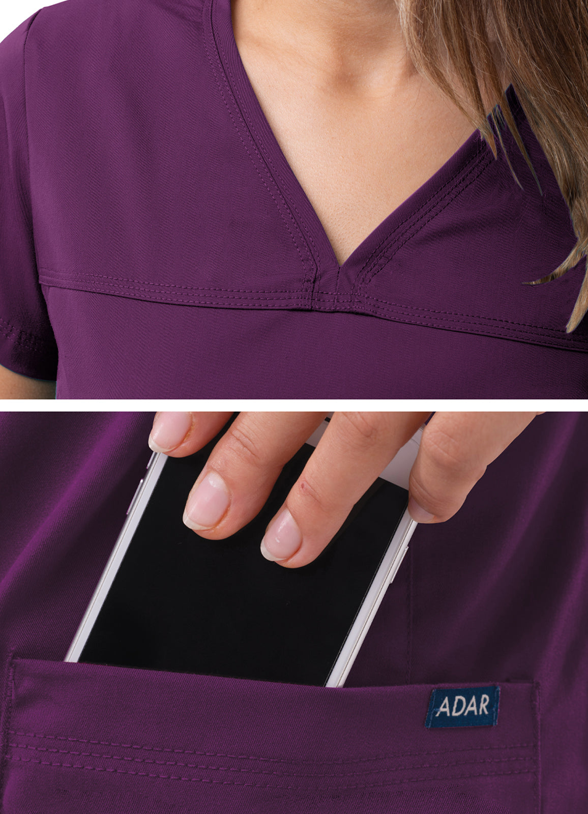 ADAR Pro Women's Sweetheart V-neck Scrub Top