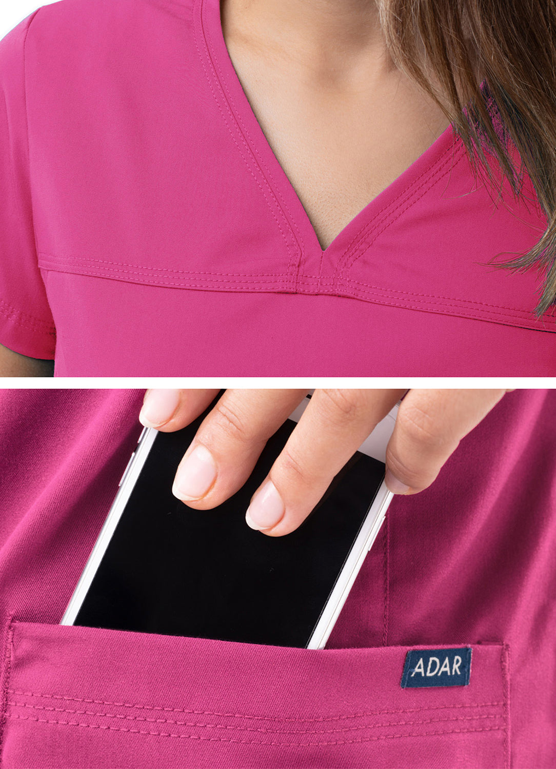 ADAR Pro Women's Sweetheart V-neck Scrub Top