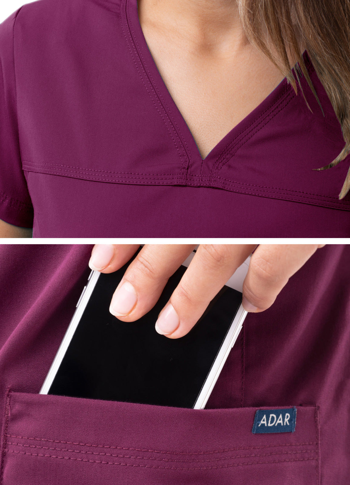 ADAR Pro Women's Sweetheart V-neck Scrub Top (More Color)