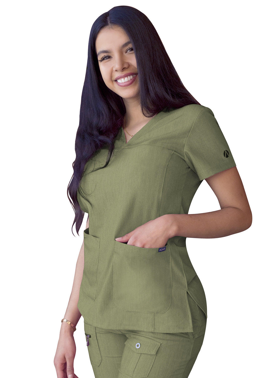 ADAR Pro Women's Sweetheart V-neck Scrub Top (More Color)