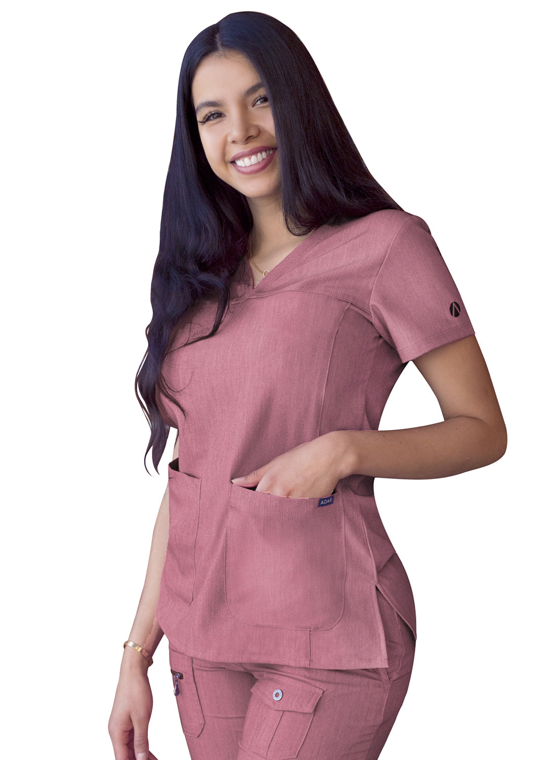 ADAR Pro Women's Sweetheart V-neck Scrub Top (More Color)