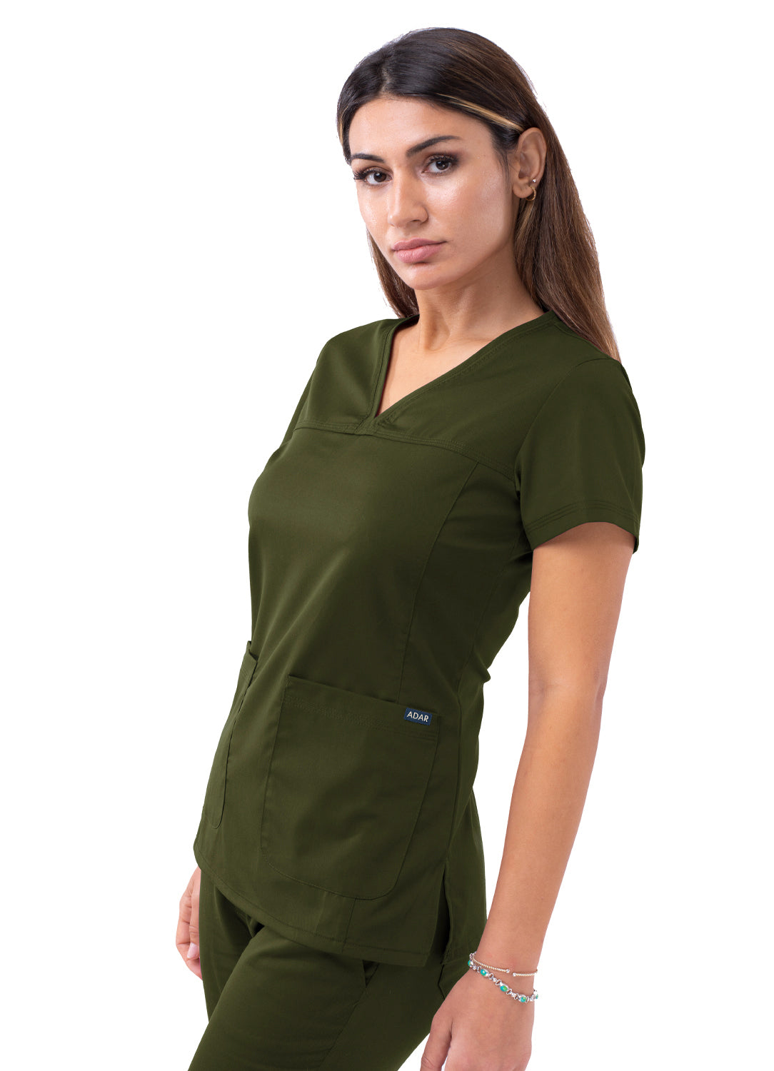 ADAR Pro Women's Sweetheart V-neck Scrub Top (More Color)
