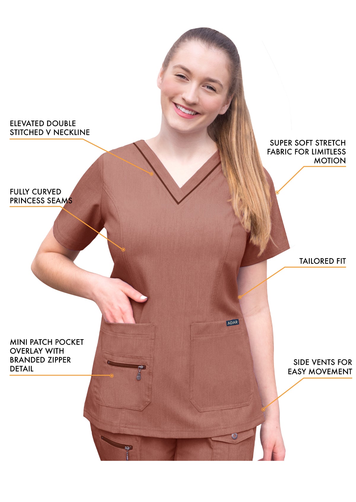 ADAR Pro Womens Elevated V-neck Scrub Top