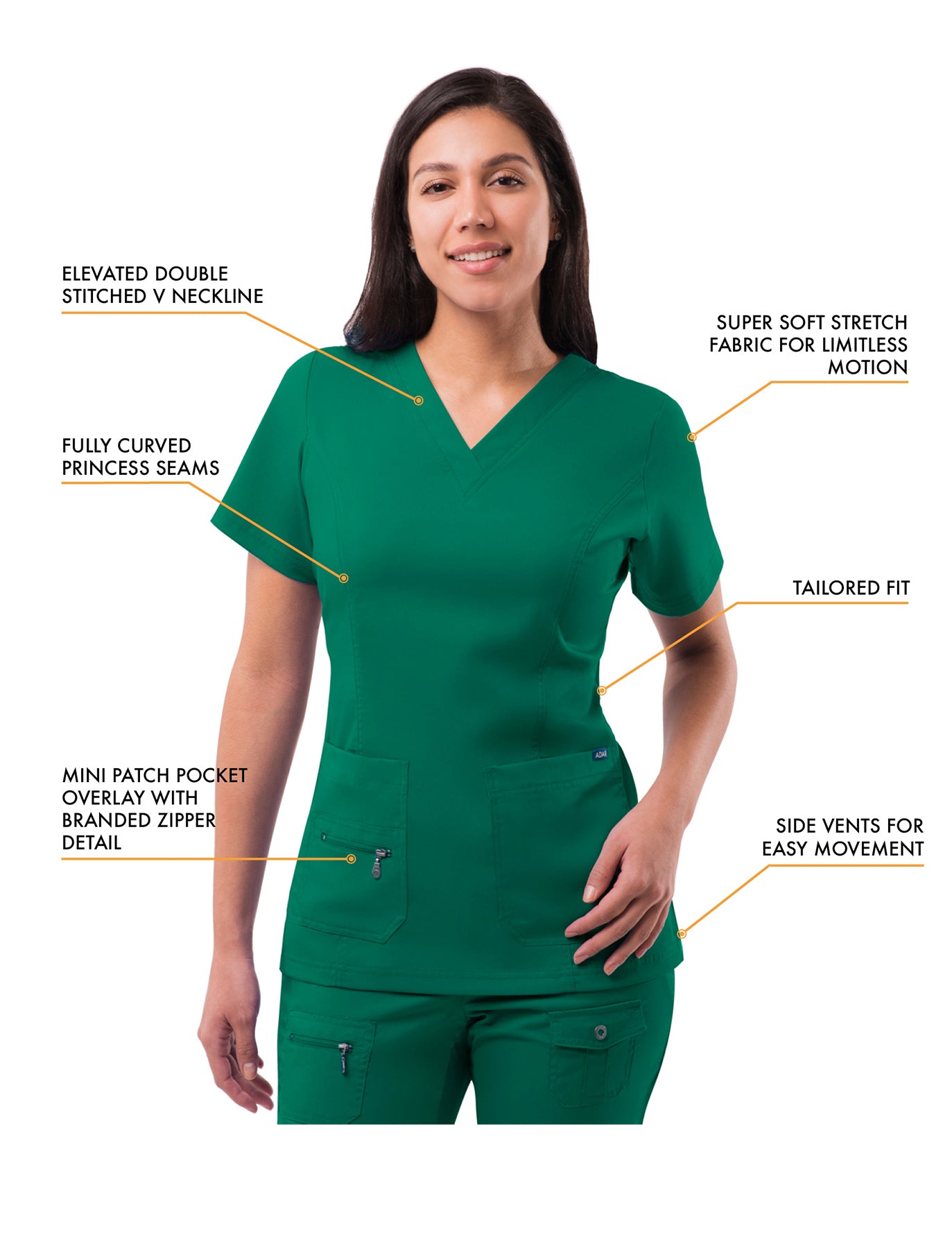 ADAR Pro Women's Elevated V-neck Scrub Top (More Color)