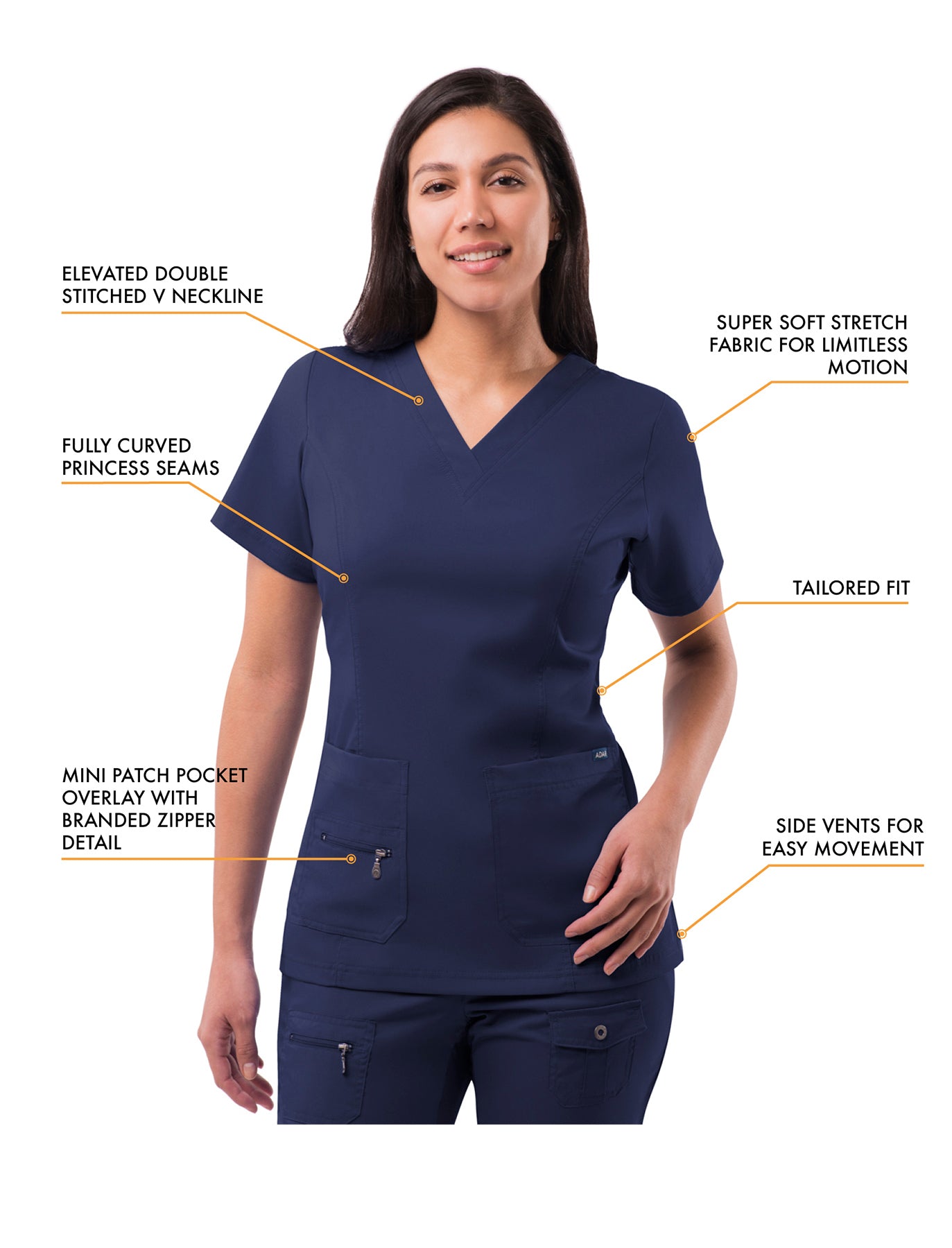 ADAR Pro Women's Elevated V-neck Scrub Top (More Color)