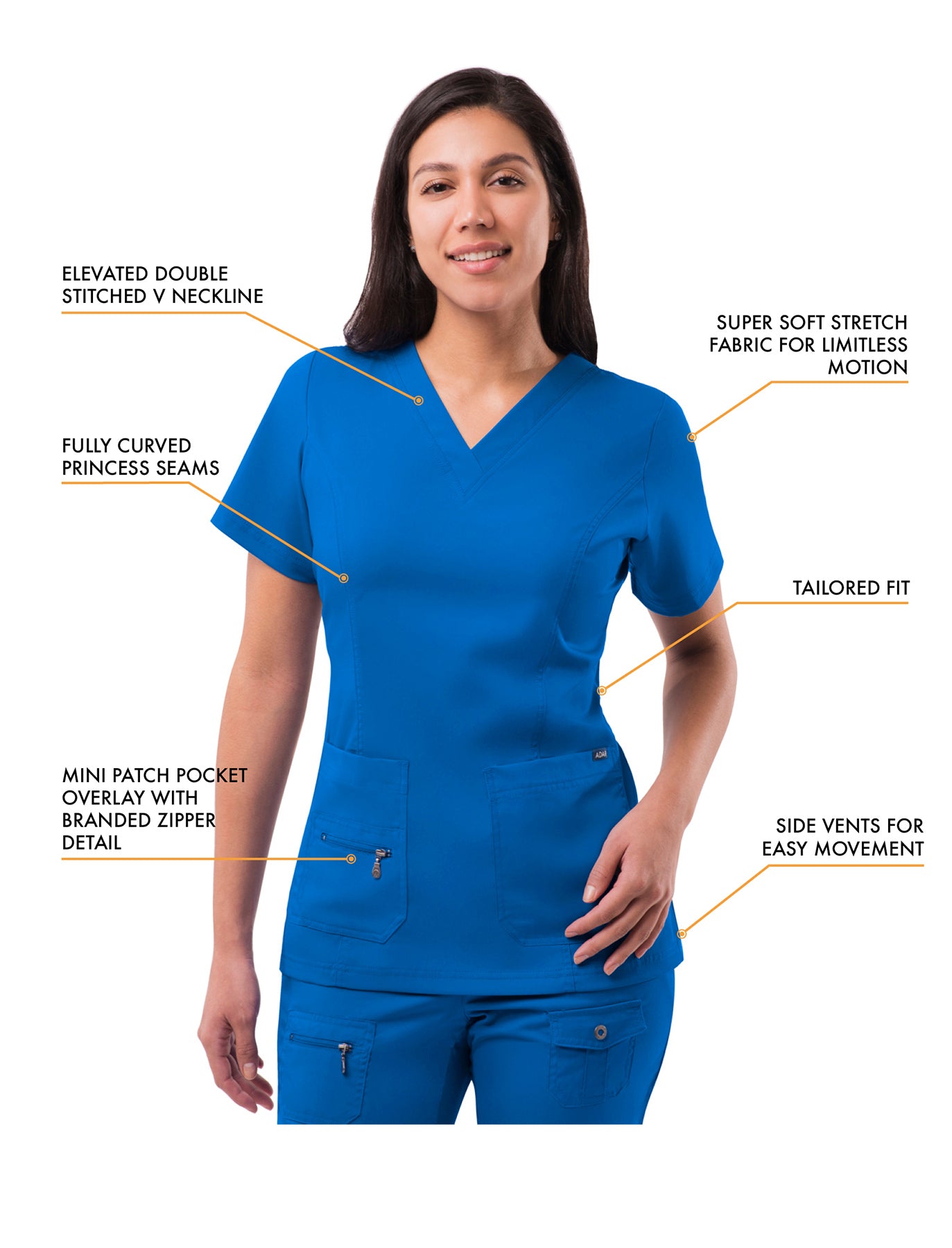 ADAR Pro Womens Elevated V-neck Scrub Top (More Color)