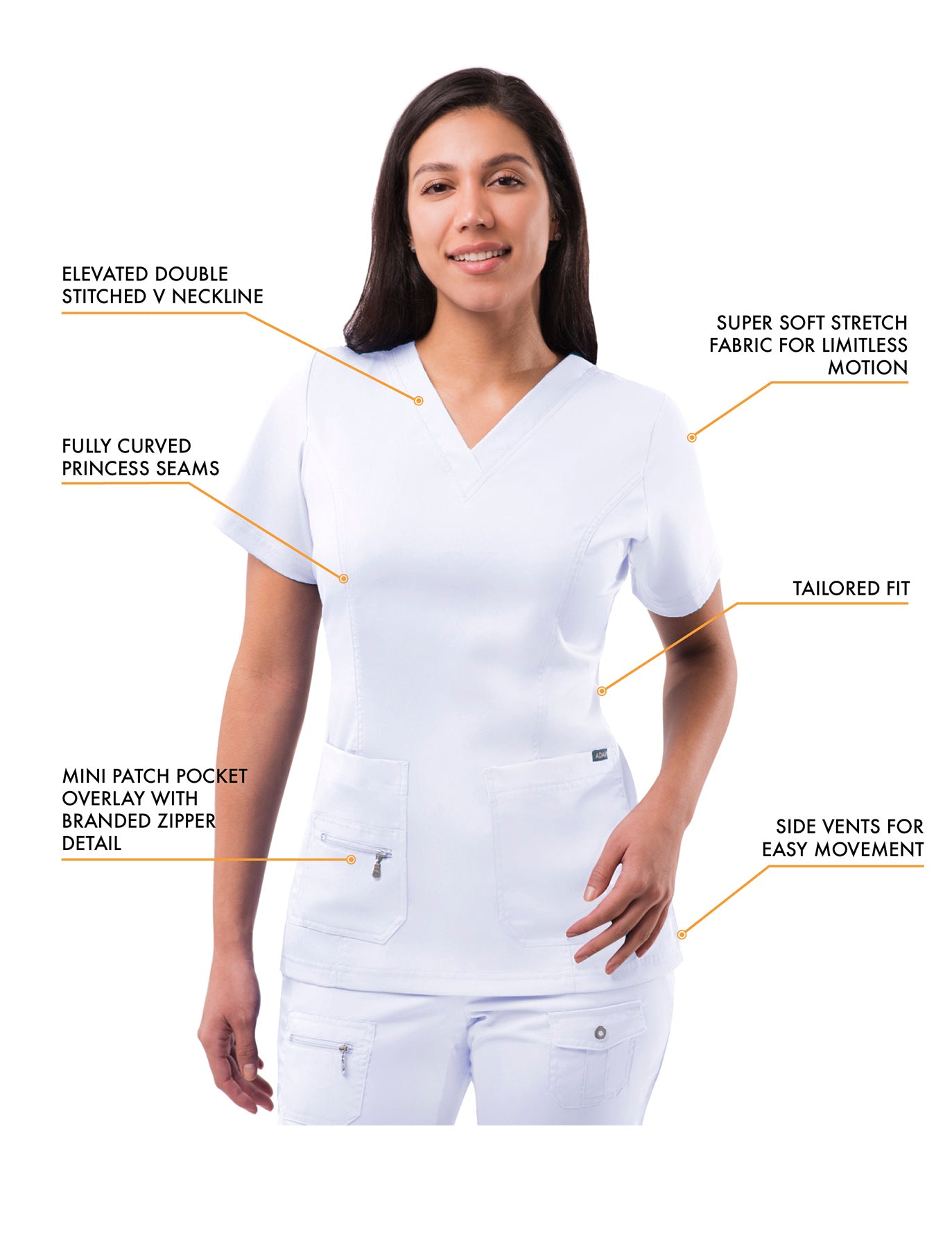 ADAR Pro Womens Elevated V-neck Scrub Top (More Color)