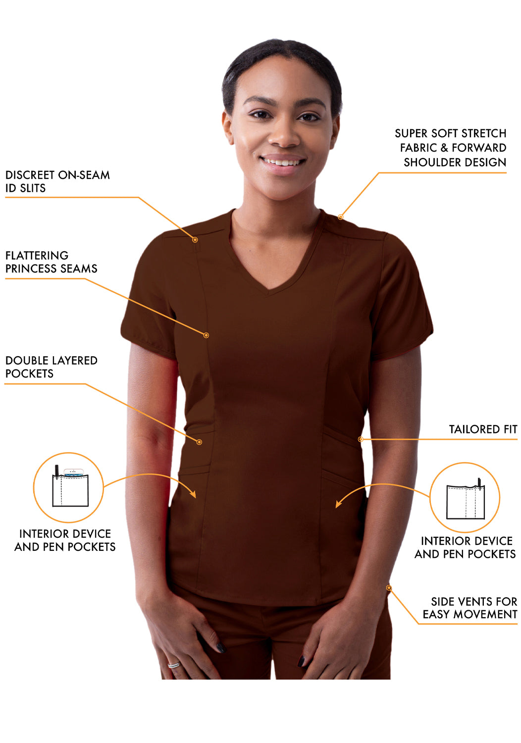 ADAR Pro Women's Modern V-Neck Scrub Top